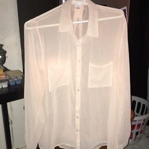 Soft pink sheer button up